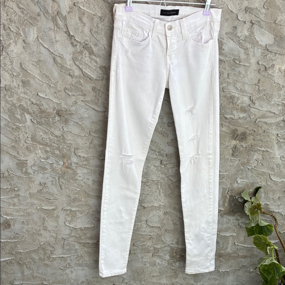 NWT Flying Monkey White Skinny Jeans Grunge  Sz 24